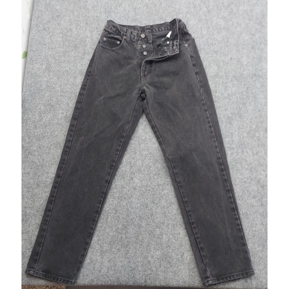 Vtg Pepe Jeans Womens 7/8 Black Button Fly Tapered PAM Highrise Hong Kong 90s